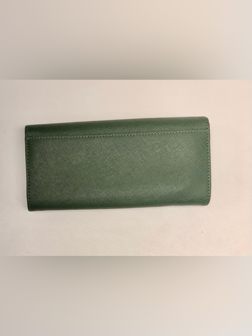 Michael Kors Dark Green Saffiano Leather Continental Wallet with Gold Logo - Picture 2 of 8